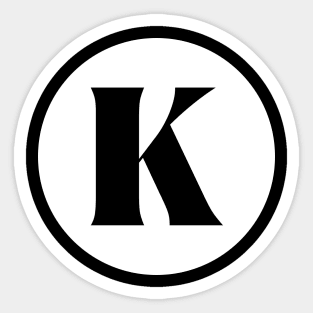 K (Letter Initial Monogram) Sticker